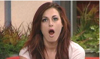 Rachel expressing shock at the twist