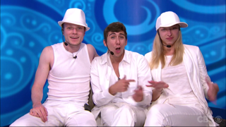 John, Jason, and Liz as Whackstreet Boys