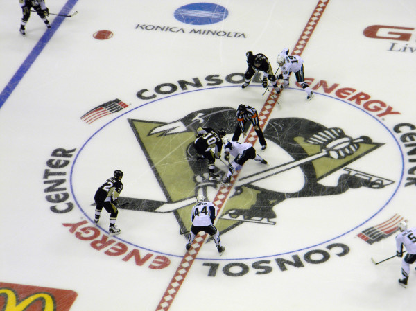 Opening Face off for game 1 of the Pens' Eastern quarterfinal series against the Tampa Bay LIghtning