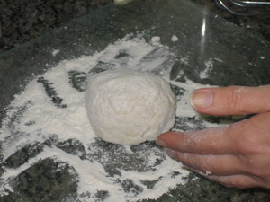 Ball on floured surface