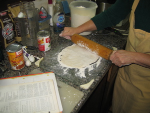 Rolling out the dough